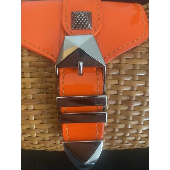 Rebecca Minkoff Neon Orange Straw Purse - Picture 11 of 14